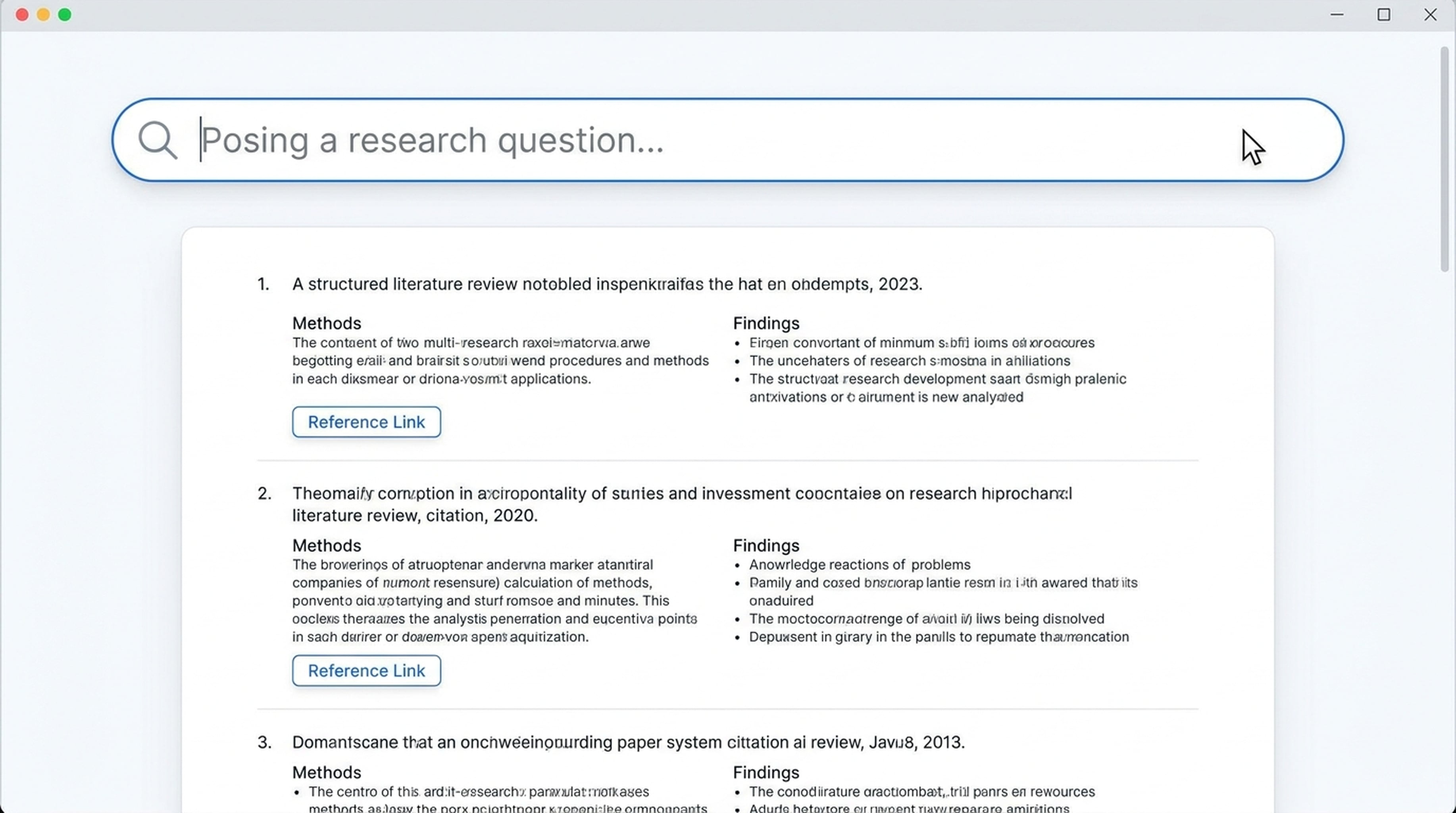 Felo Academic Search interface showing a research question and cited literature review