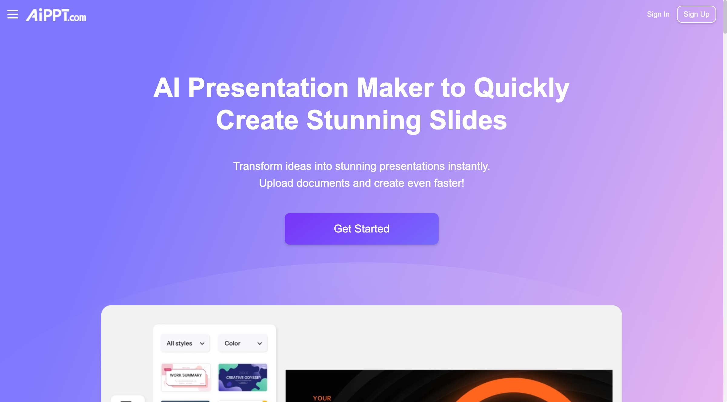 AiPPT - साधारण इंटरफ़ेस वाला तेज़ AI PowerPoint जनरेटर