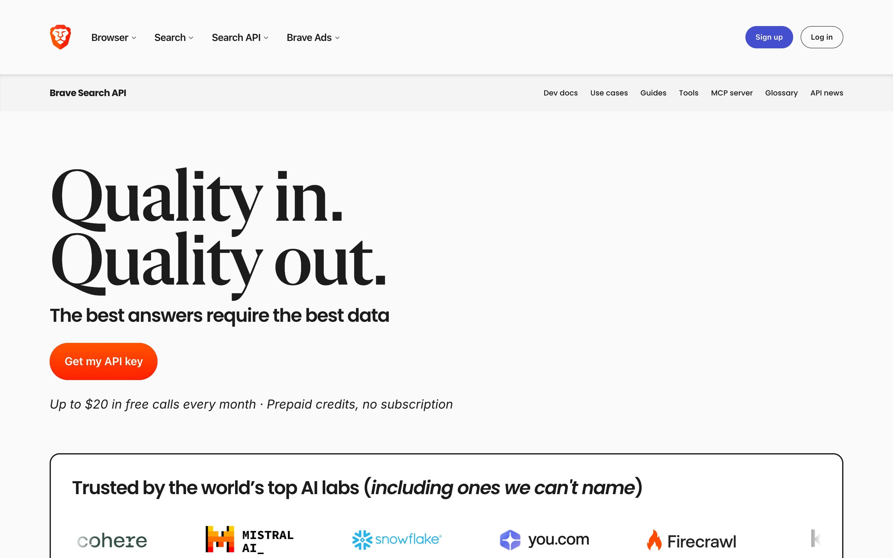 Brave Search API Official Website