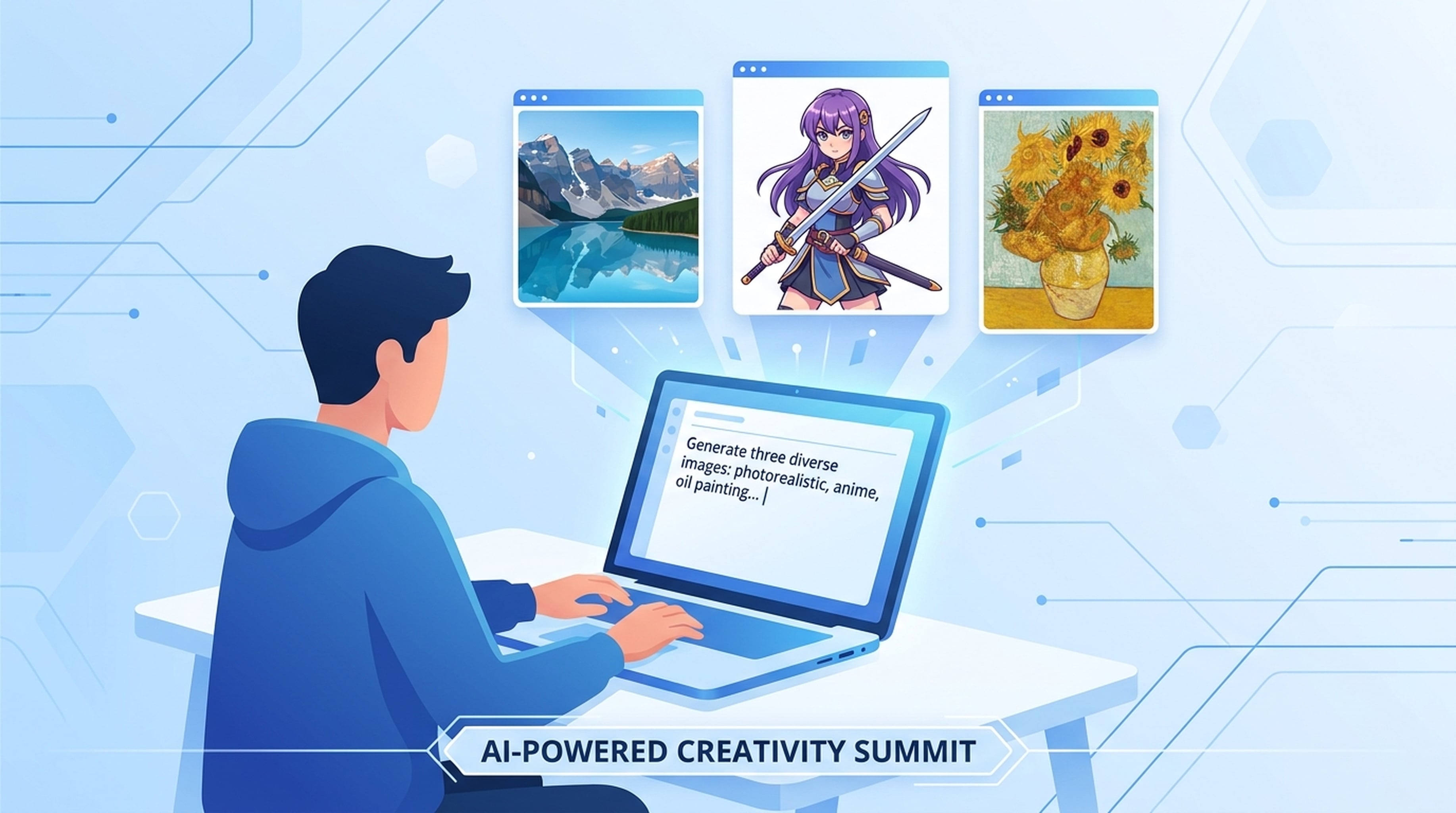 ChatGPT image generator free alternatives - AI image generation illustration