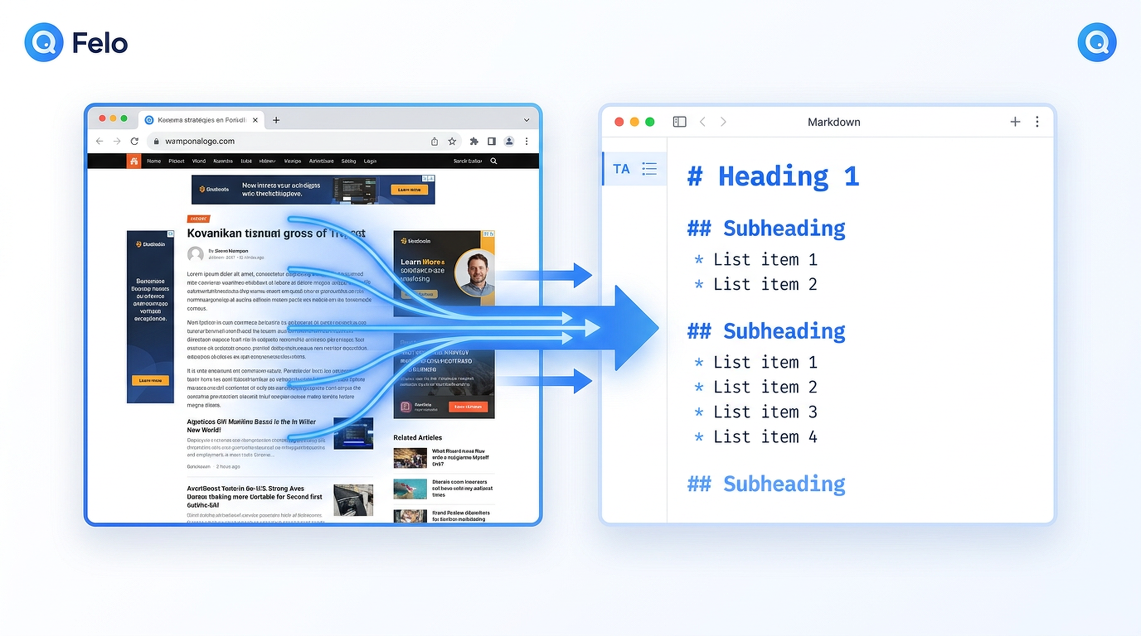 Felo Web Fetch แปลงเว็บเพจเป็นข้อมูล Markdown แบบมีโครงสร้าง