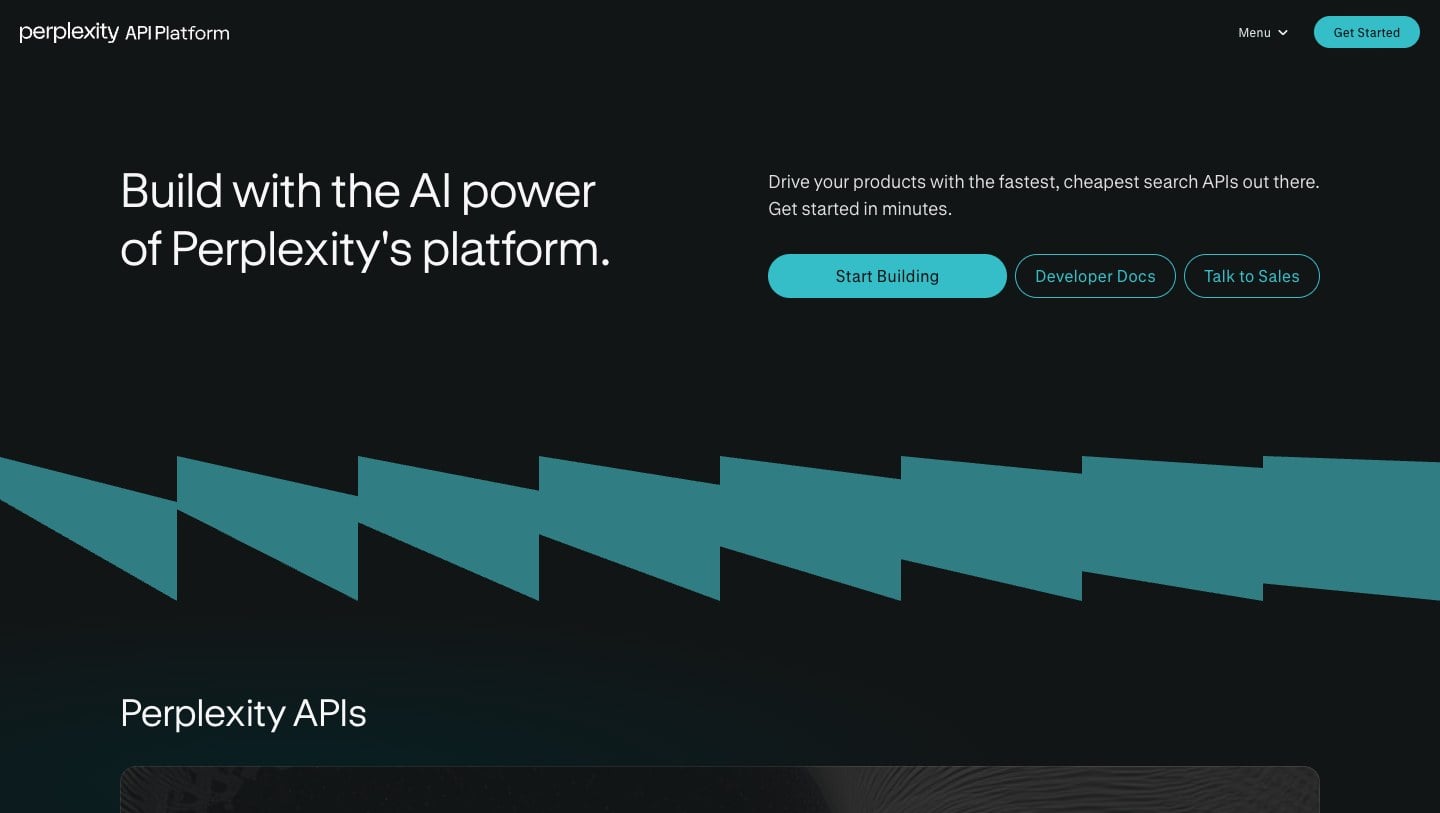Perplexity Sonar API Platform Official Website